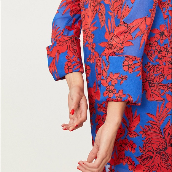 Alice & Olivia Gwenda Floral Tie Neck Dress - Picture 7 of 8